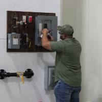 A student completes a lockout